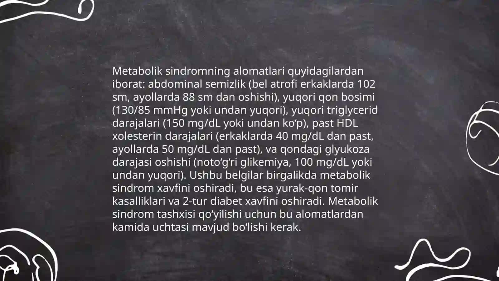 Semizlik, metabolik sindrom va qandli diabetning 2 turi 4
