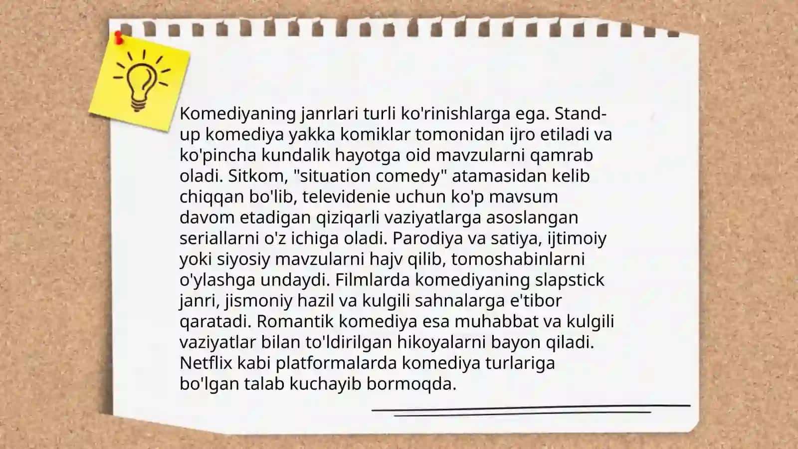 Komediyaning xususiyatlari 4