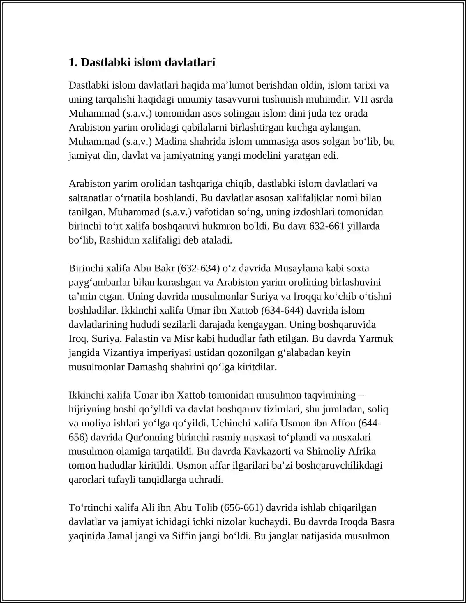 ISLOM OQIMLARI VA YO'NALISHLARINING PAYDO BO'LISHI 4