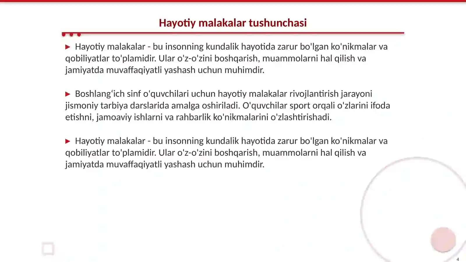 Jismoniy tarbiya darslarida hayotiy malakalarni rivojlantirish usulari 4