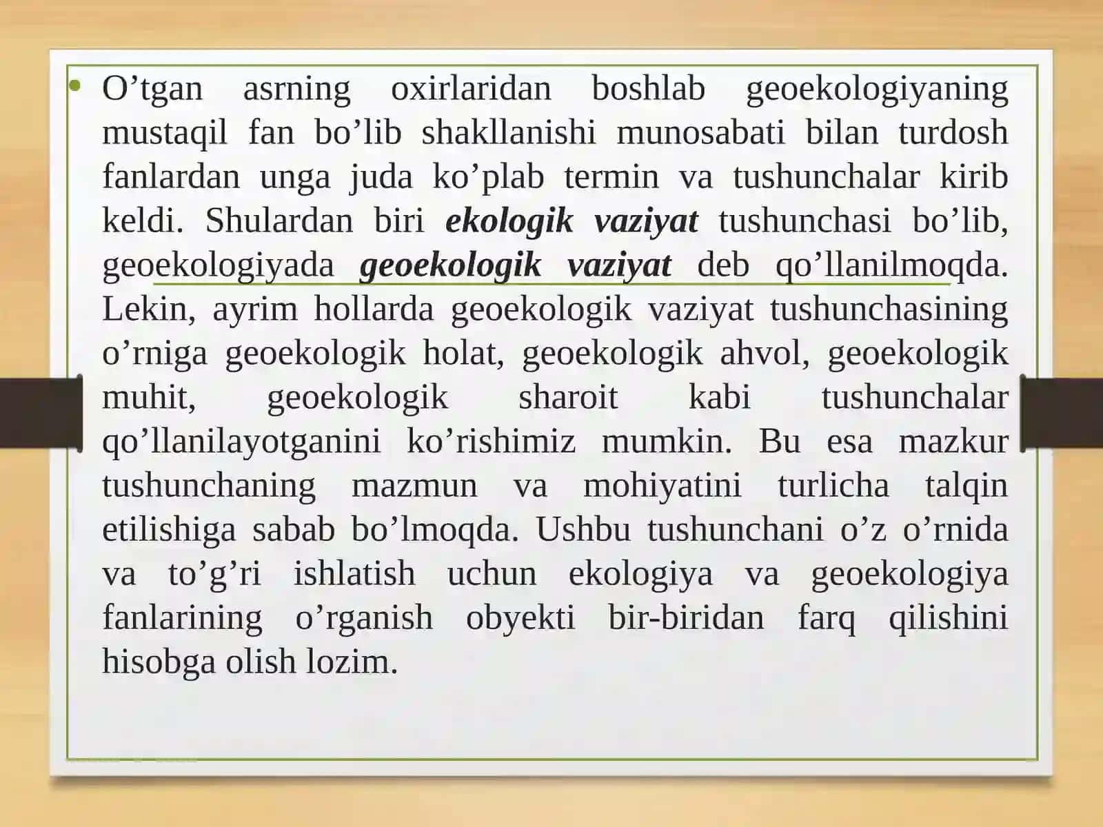 GEOEKOLOGIK BAHOLASH 4