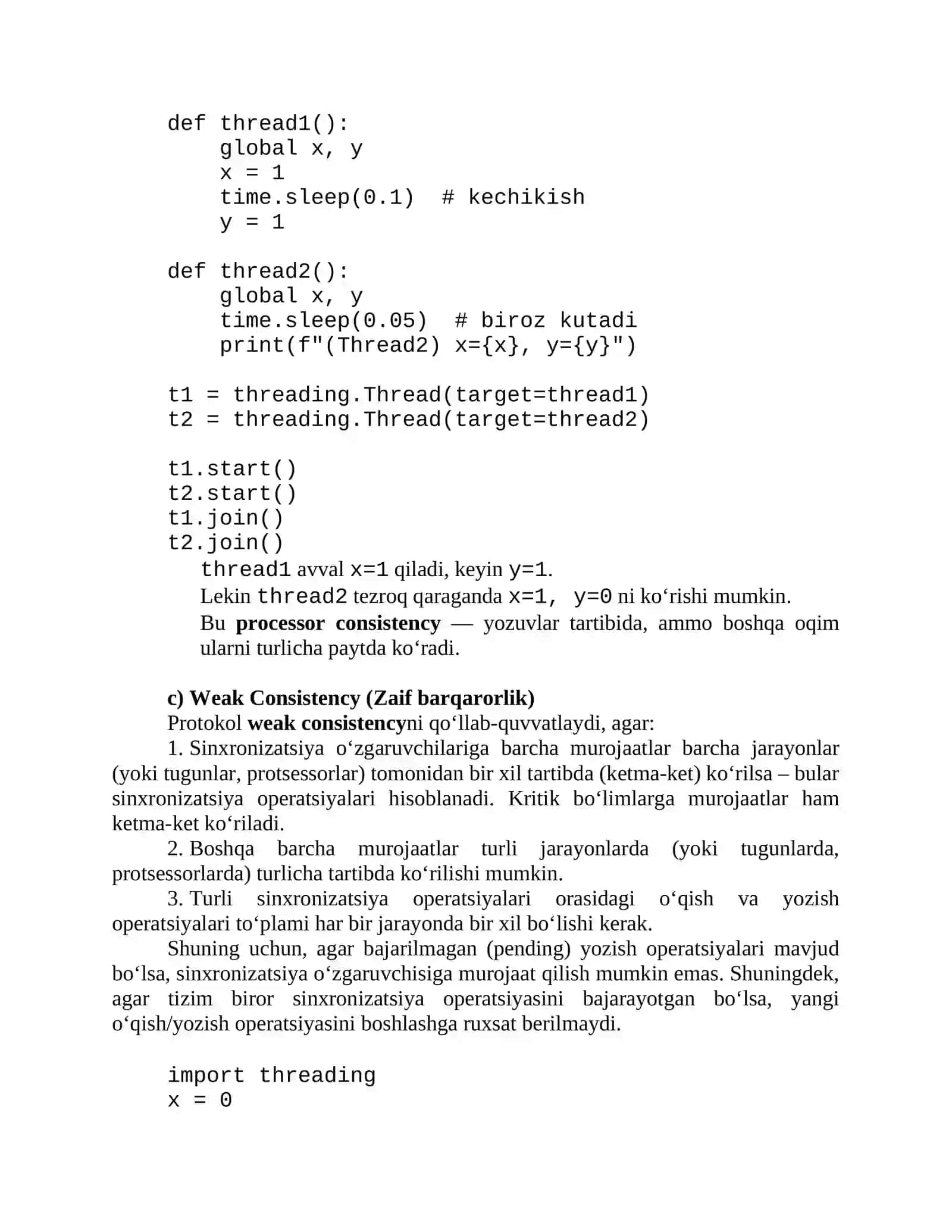 Xotira barqarorligi (Memory Consistency) 4