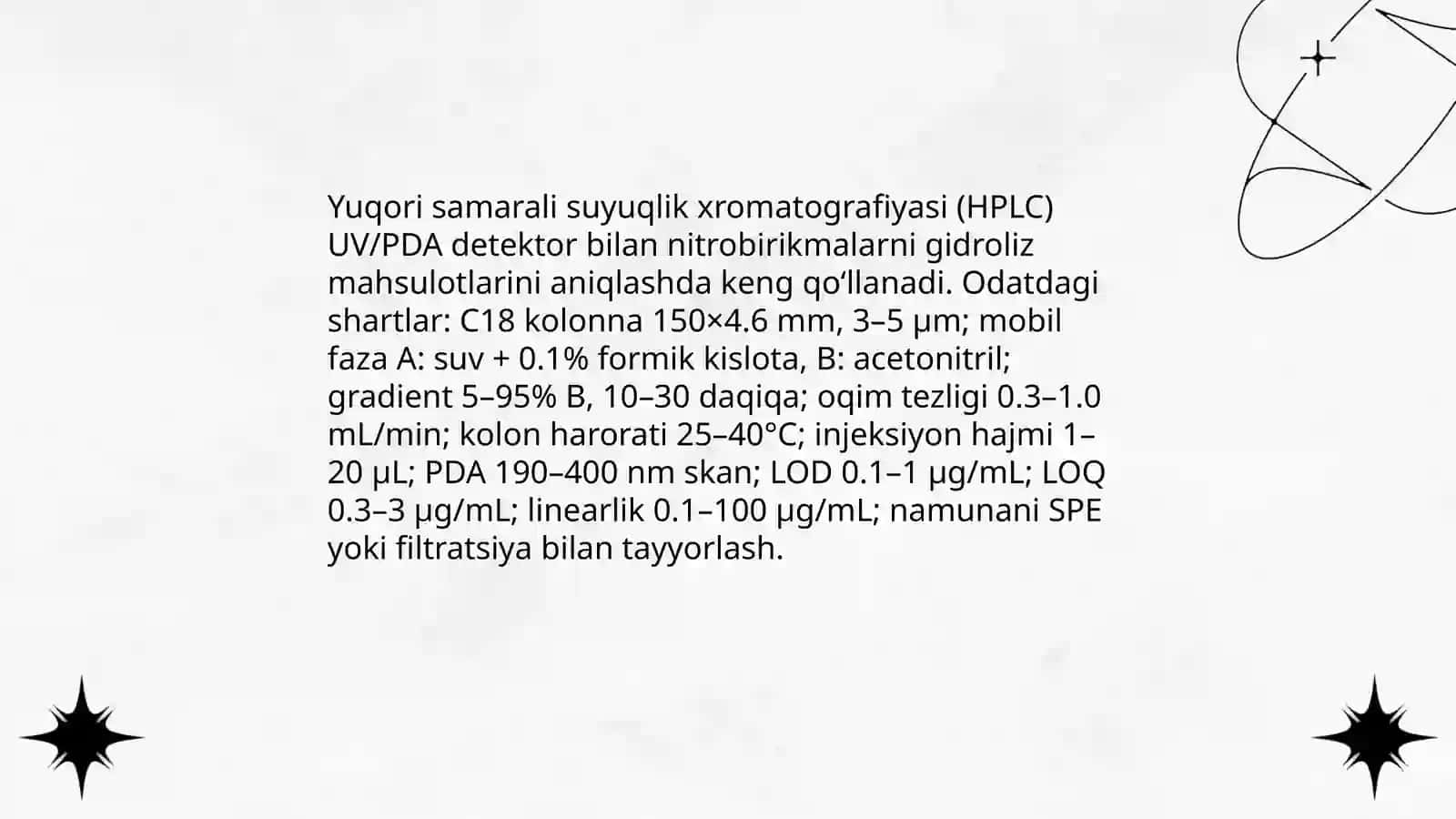 Nitrobirikmalarni gidroliz qilish mahsulotlarini aniqlash usullari 4
