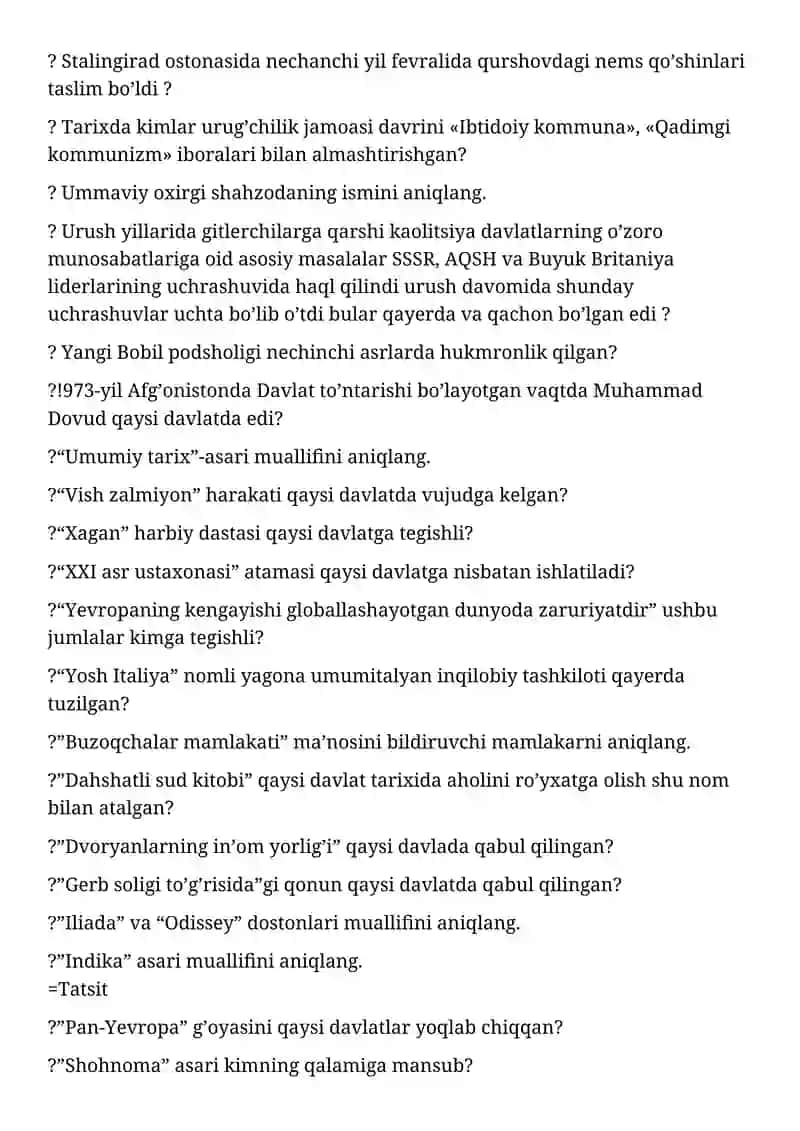 Barcha o’zbek tili guruhlari uchun 4