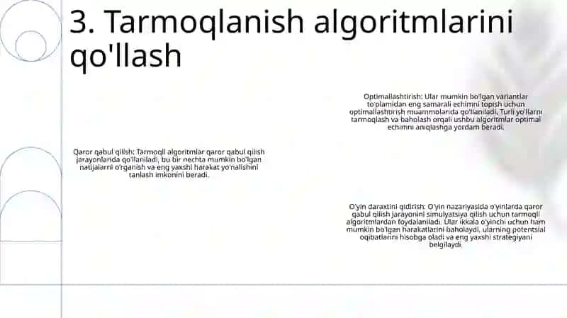 Tarmoqlanuvchi Algoritm 4