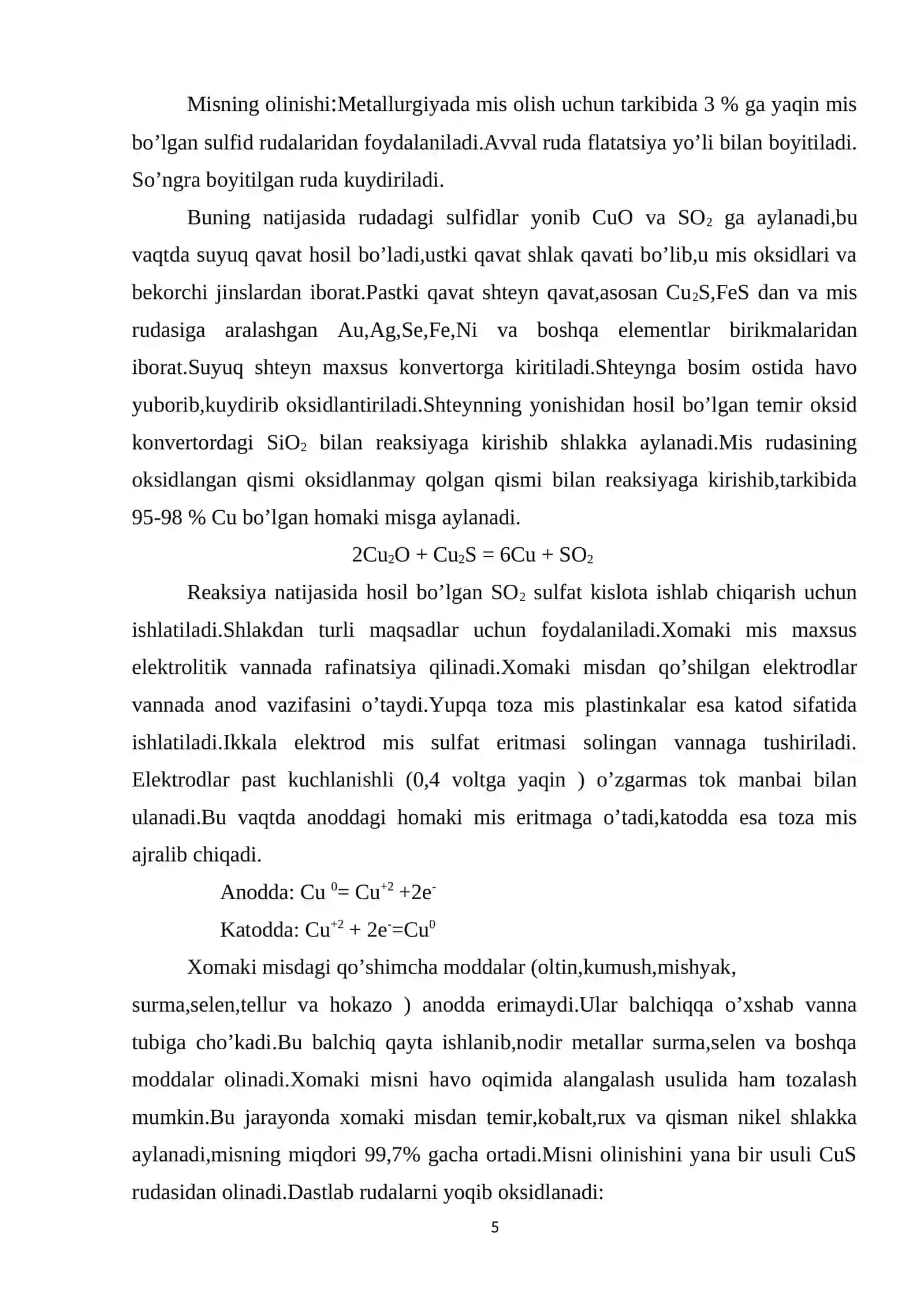 Mis (II)-sulfat tuzi. Olinishi va xossalari 4