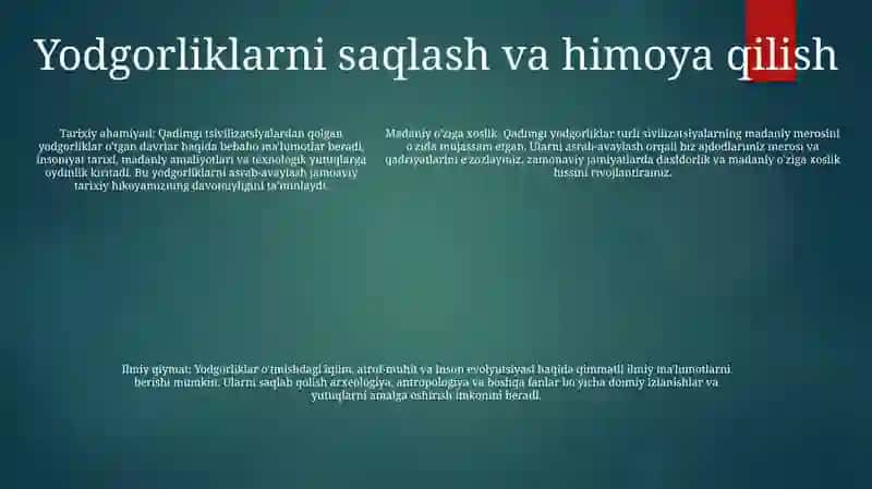 Qadimgi Xalqlardan Qolgan Yodgorliklar 4