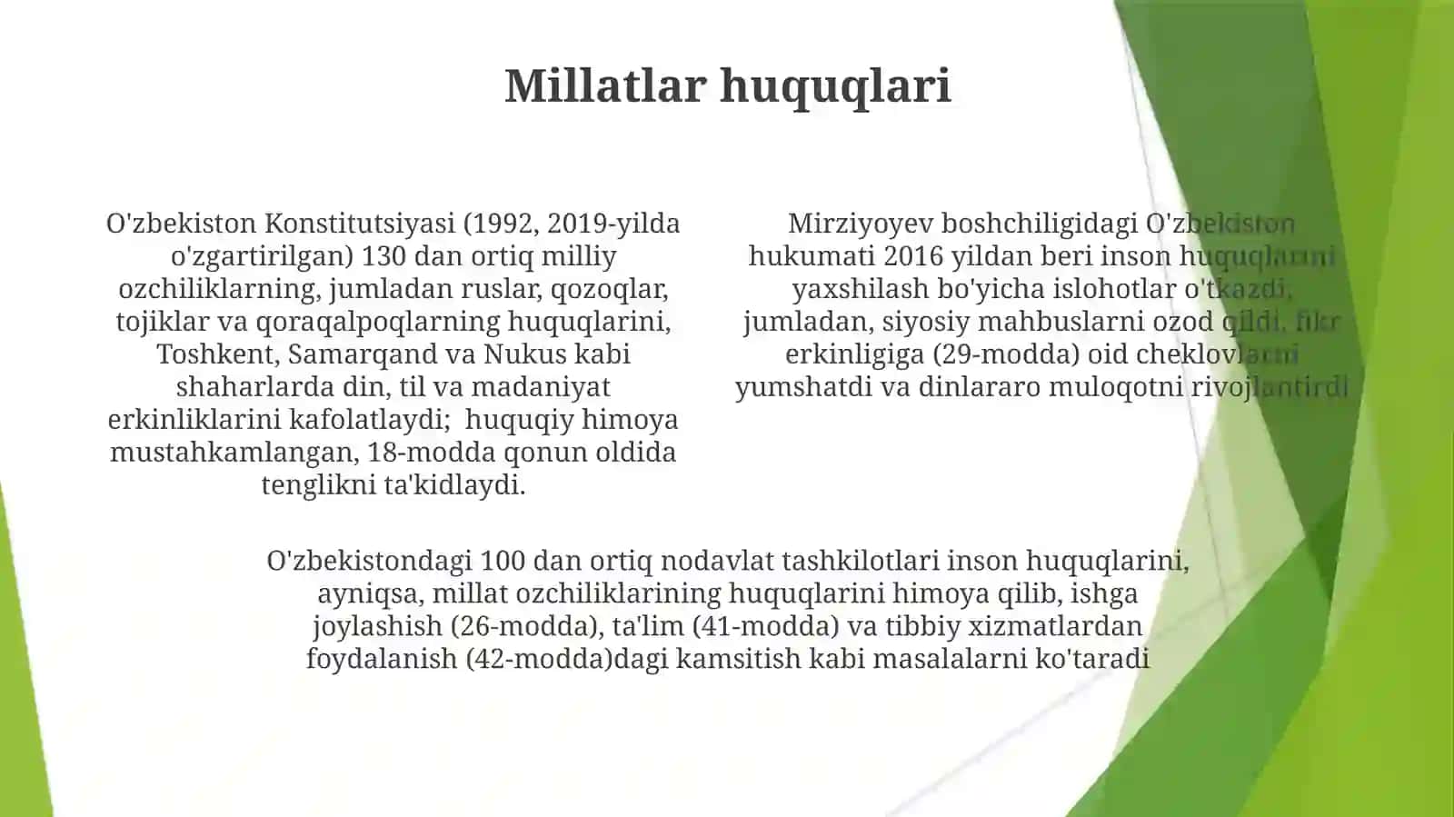 Yangi O'zbekistinda inson haq-huquqlari va erkinliklari kafolatining yaratilishi 4