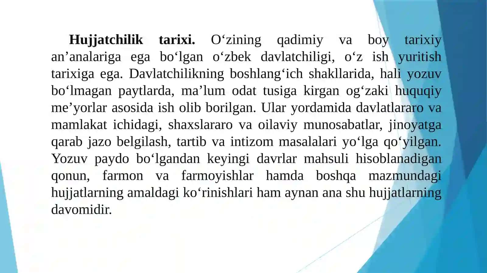 O'zbek hujjatchiligini takomillashtirishdagi muhim masalalar 4