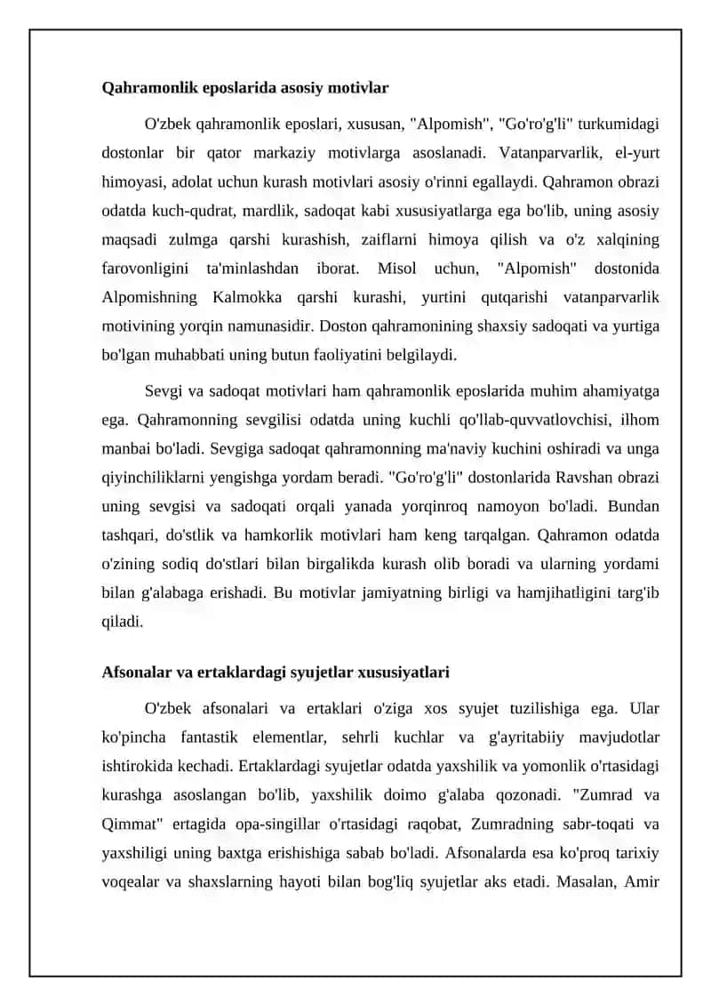 O'zbek Folklorida Motivlar va Sujetlar 4