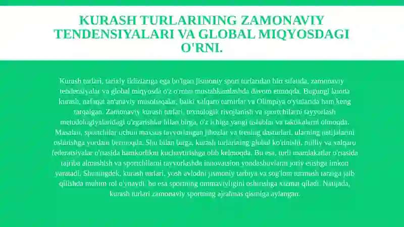 Kurash turlarini tarixi Istqbolari va mutaxasizlarni tayyorlash Inspetsiyasi 4