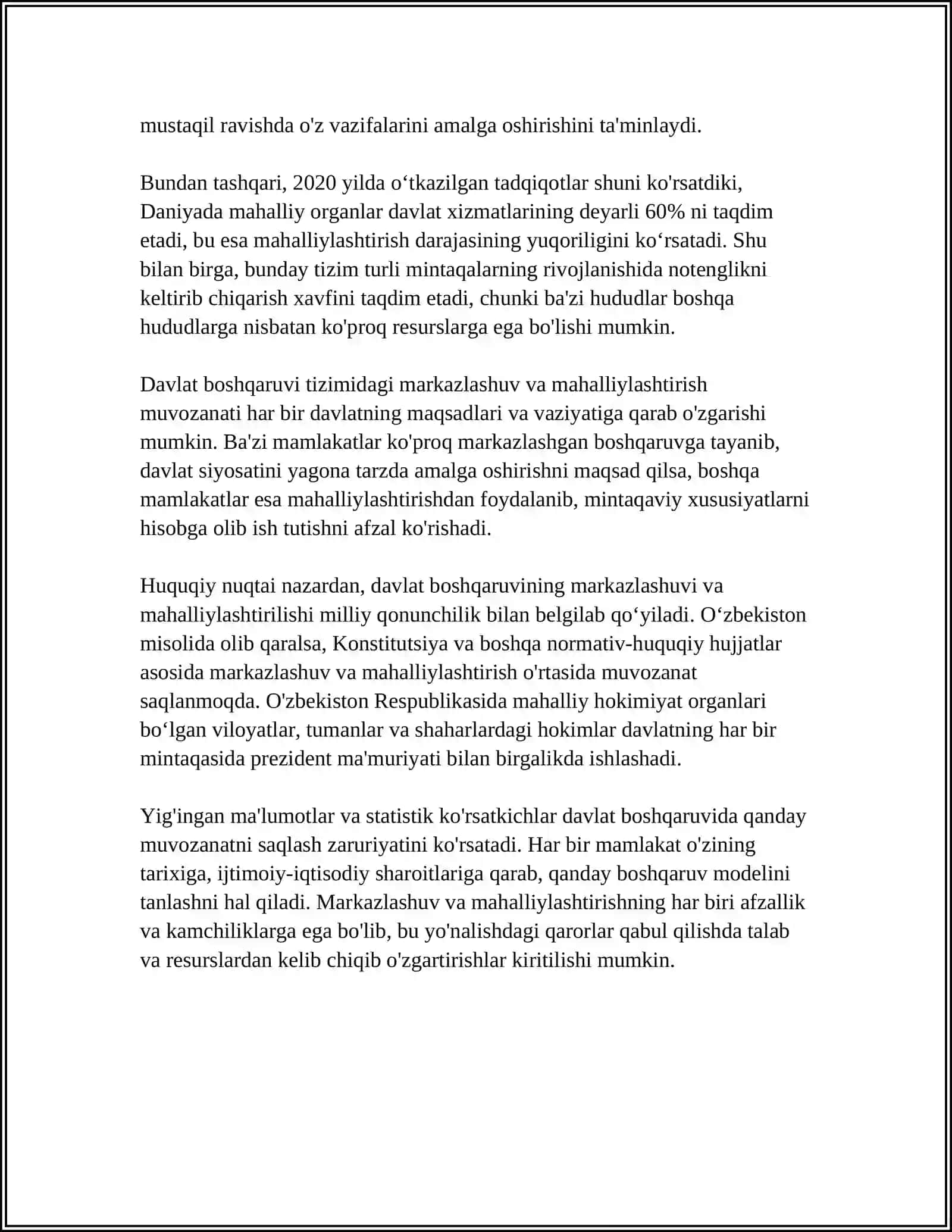MUSTAQILLIK YILLARIDA DAVLAT BOSHQARUVI TIZIMIDA AMALGA OSHIRILGAN ISLOHOTLAR 4