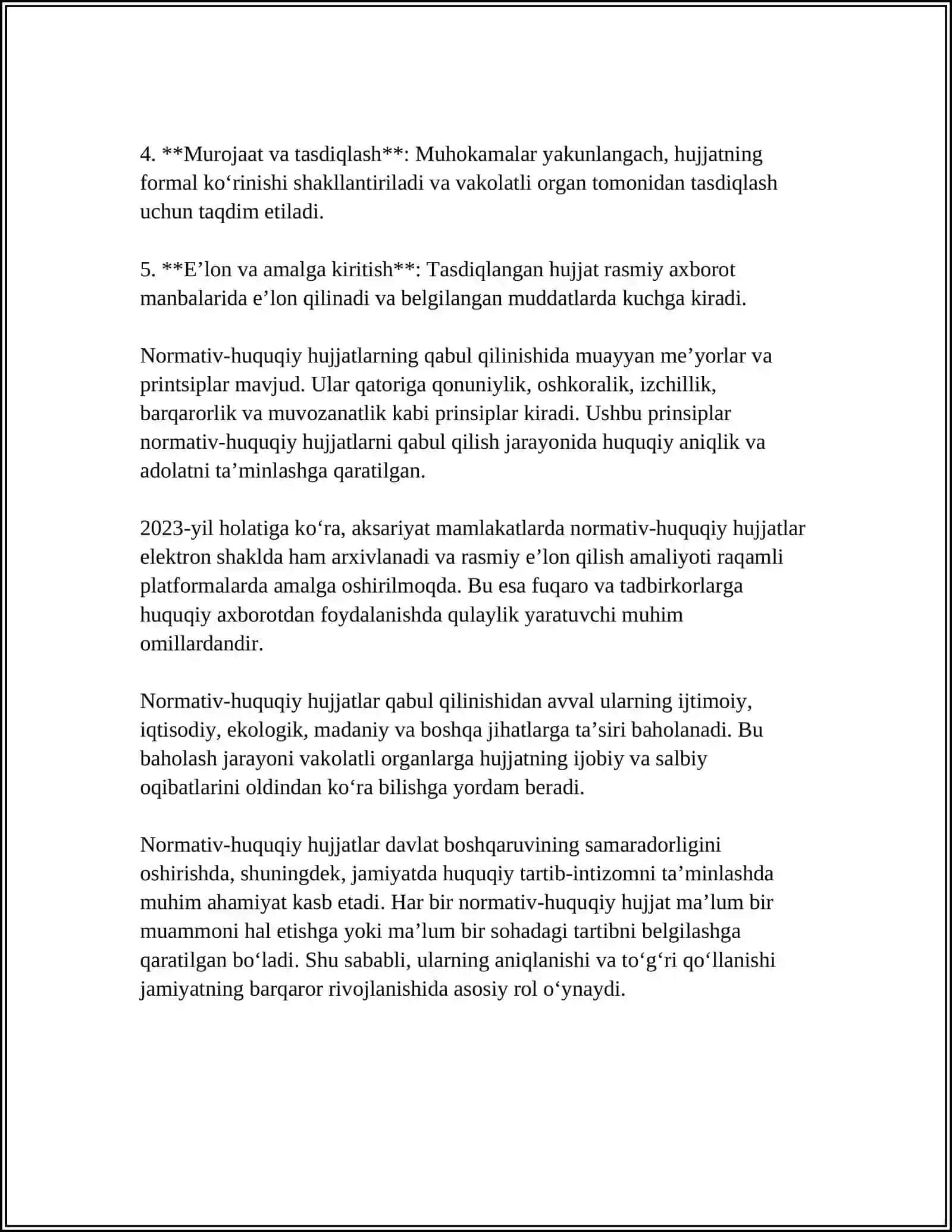 NORMATIV-HUQUQIY HUJJAT HUQUQNING MANBASI 4
