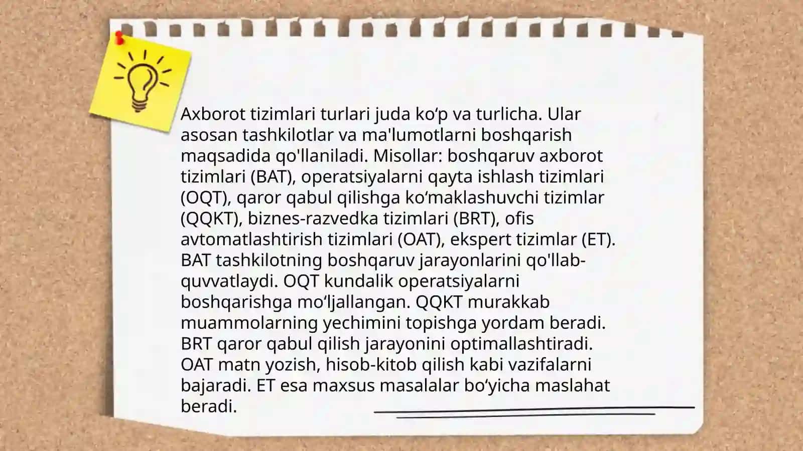 Axborot tizimlari haqida tushuncha 4