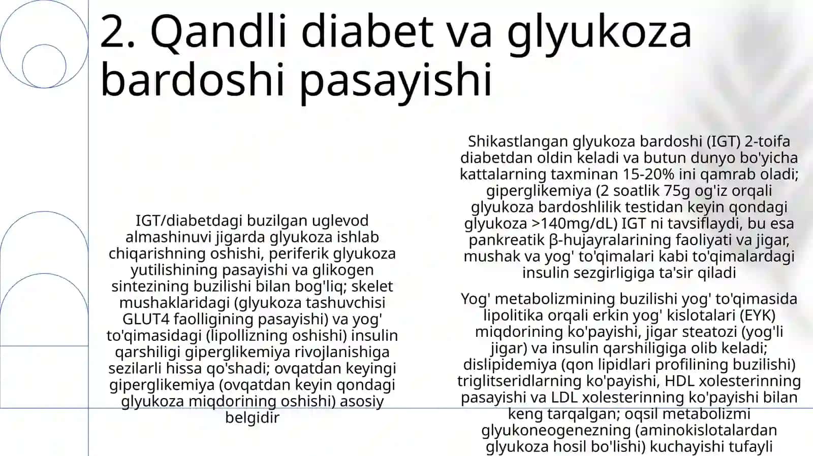 Ochlikda karbonsuvlar, yogʻlar va oqsillar almashinuvining buzilishi 4
