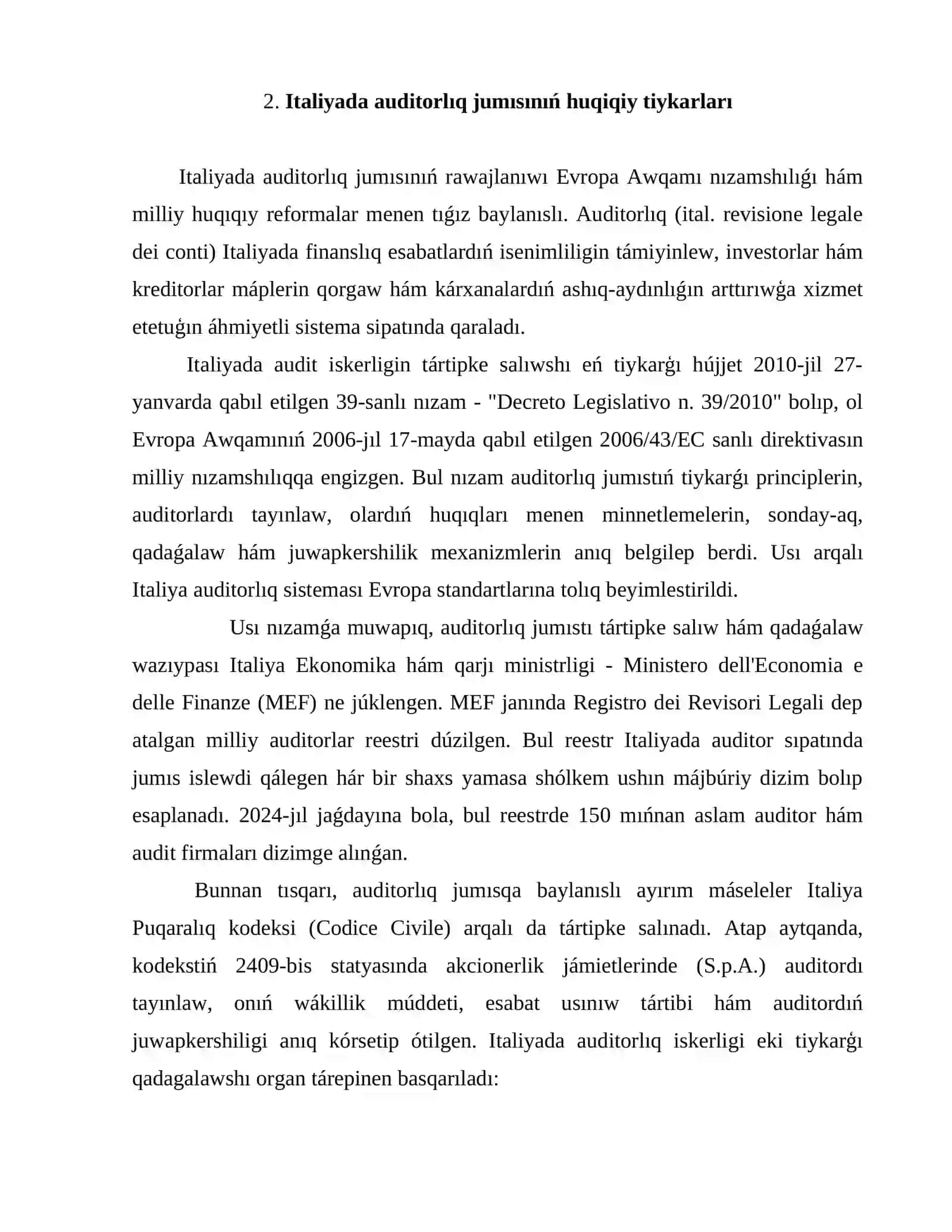 Italiyada auditorlıq iskerligi 4