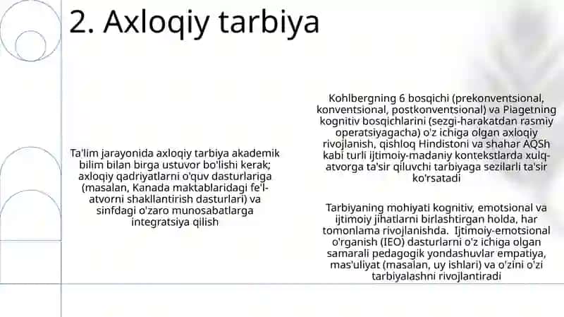 Pedagogik jarayonda tarbiyaning mohiyati 4