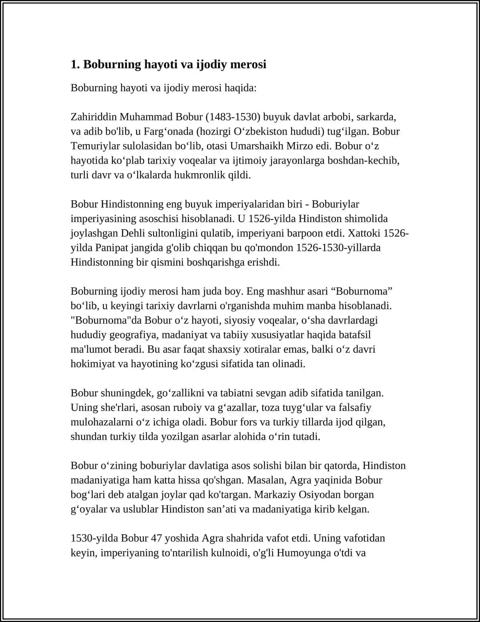 BOBURNING IJODIDA GUMANISTIK G'OYALAR 4
