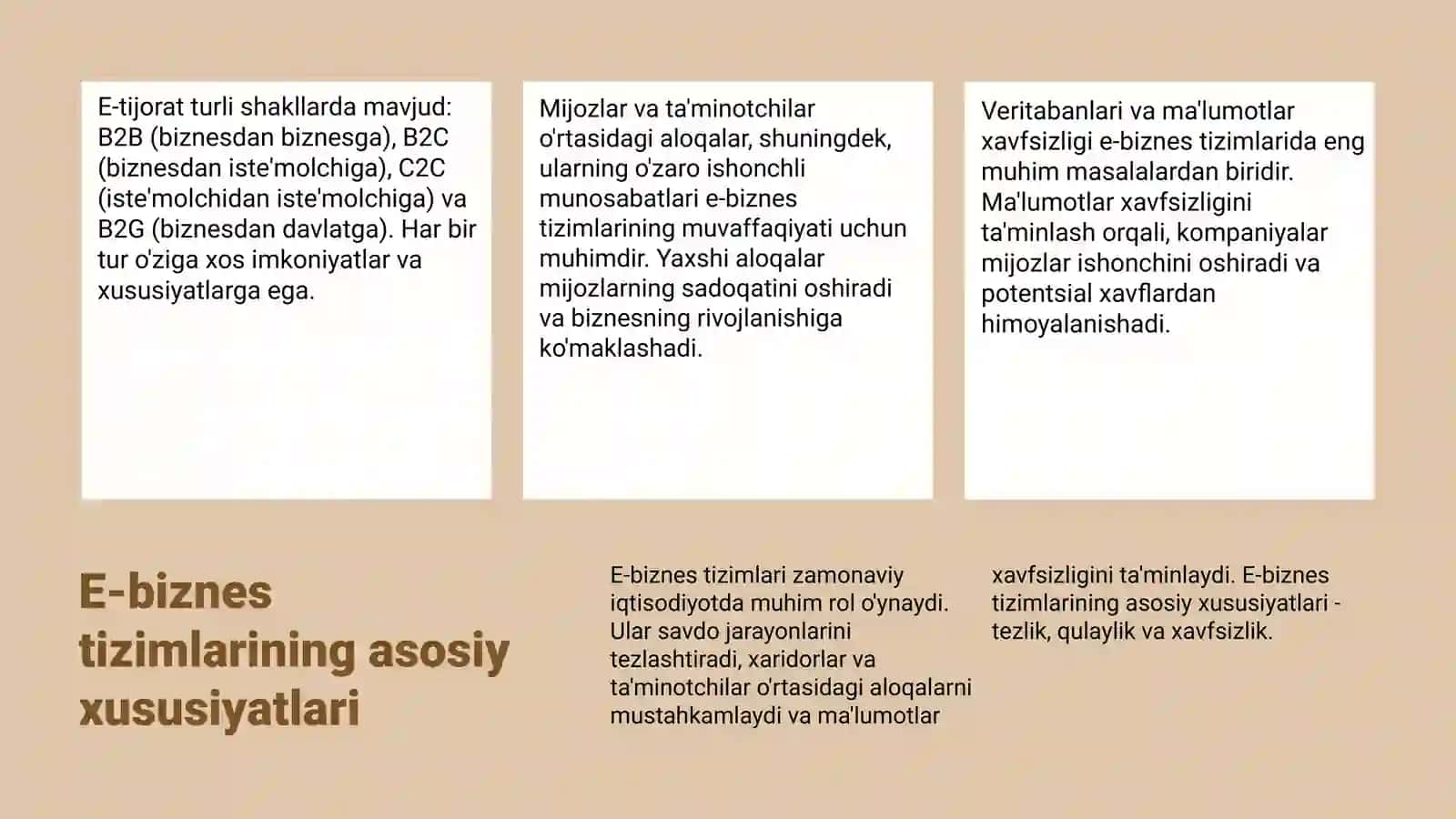 E-biznes tizimlari va ular bilan bogʻliq risklar hamda uning boshqaruvi 4