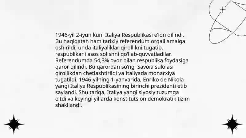 Italiya 1945 1991 yillarda oraligi 4