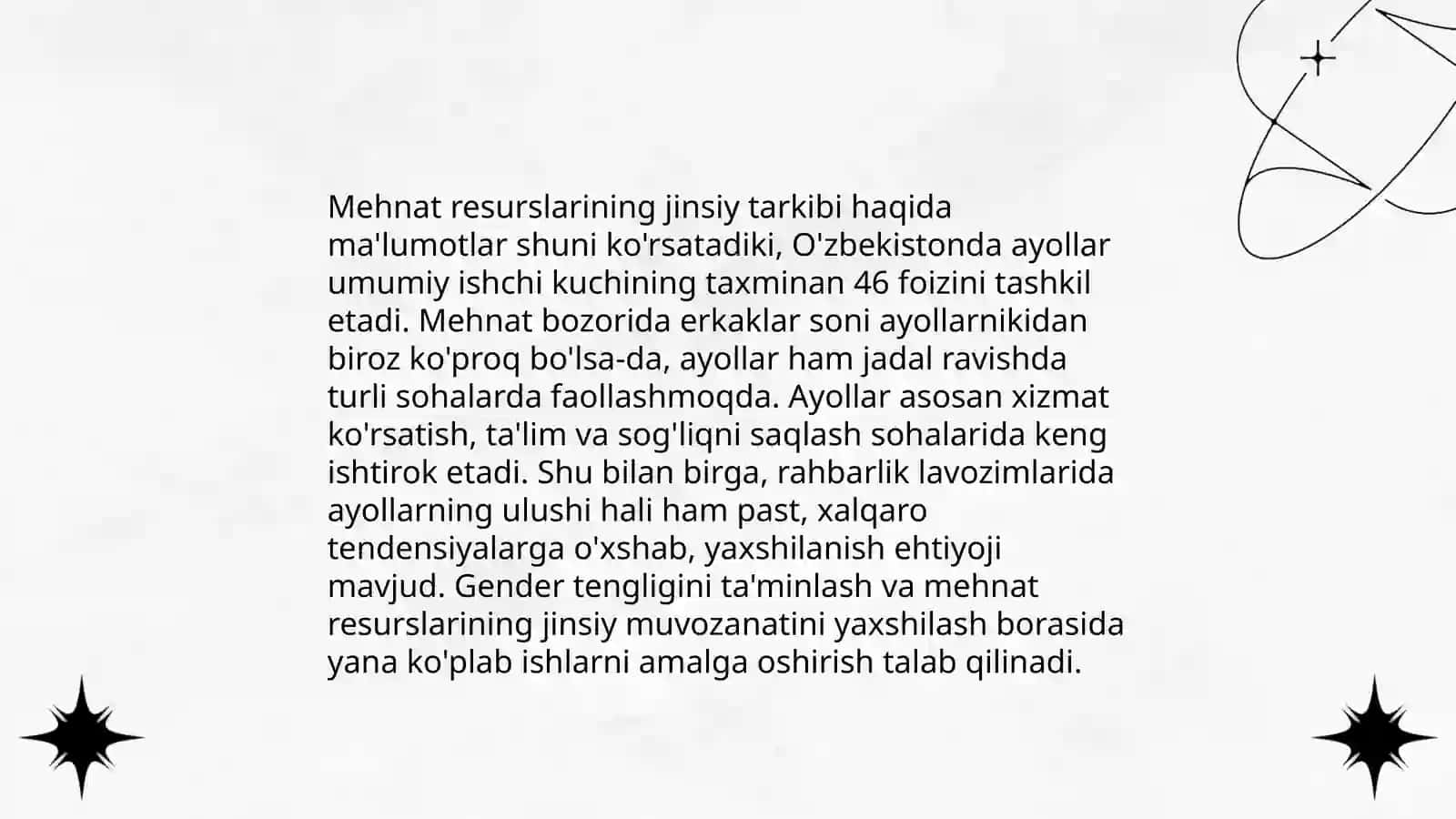 Mehnat resurslarining yoshi, jinsi va boshqa belgilari boʻyicha tarkibi: Oʻzbekiston mehnat bozorini hududlar kesimida oʻrganish 4
