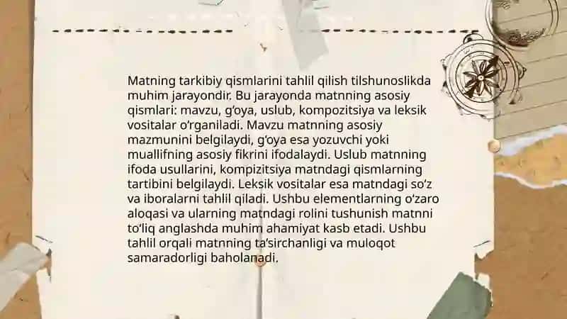 Tanlangan matn asosida topshiriqlar ishlab chiqish 4