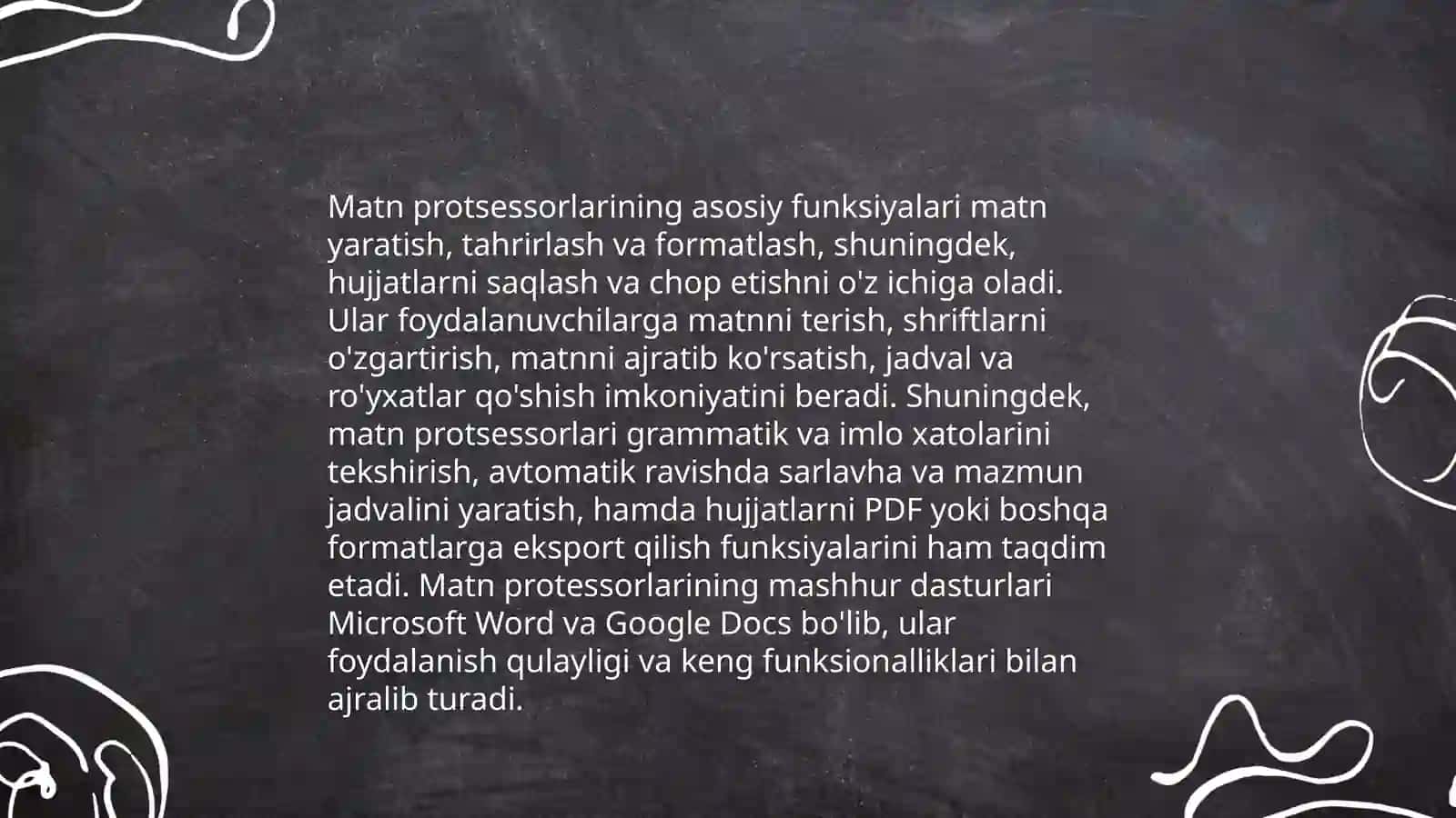 Matn protsessorlarini o'rganish metodikasi 4