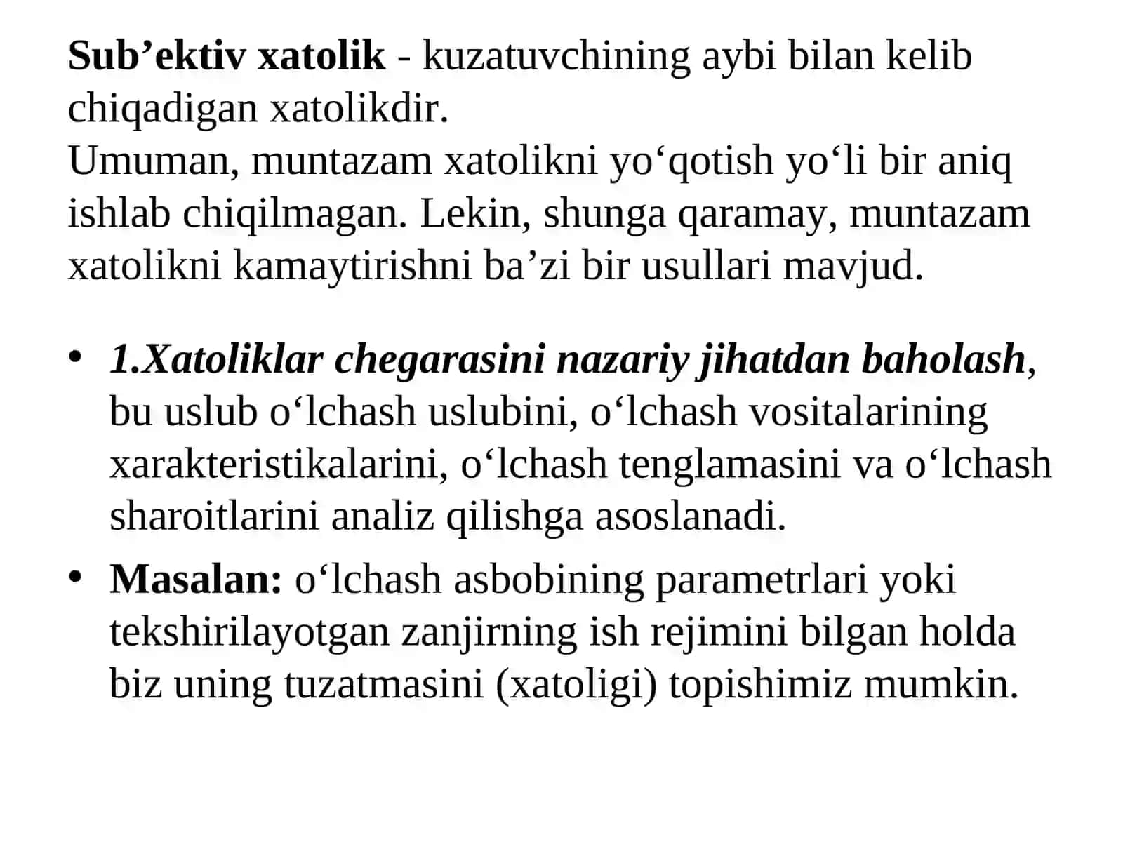 XATOLIKLARNING TAQSIMLANISHI VA ULARNING EHTIMOLIY BAHOLANISHI 4