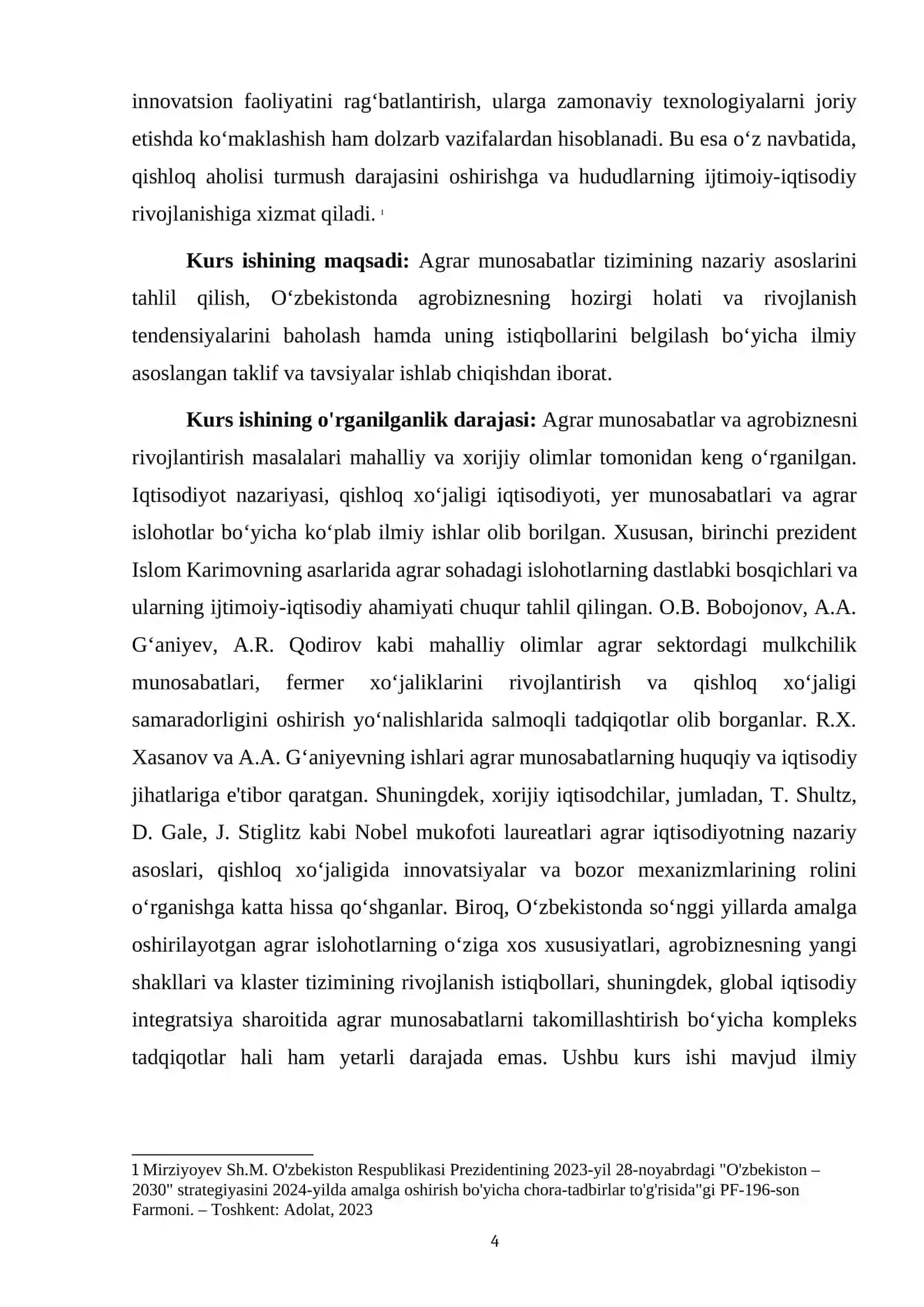 AGRAR MUNOSABATLARNING NAZARIY-METODOLOGIK ASOSLARI VA EVOLYUTSIYASI 4