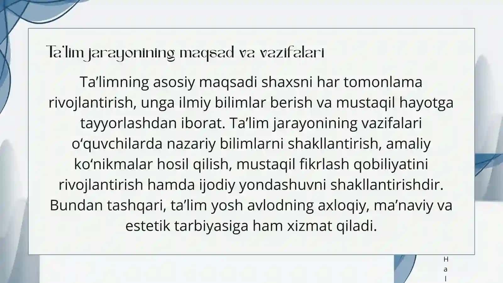 Psixologiya fanidan tayorlagan Mustaqil talimi 4