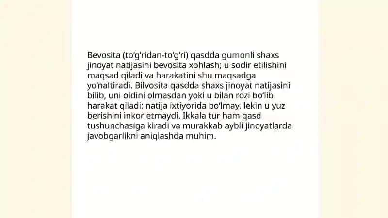 Qasd va uning turlari extiyotaizlik va uning turlari murakkab aybli jinoyatlar 4