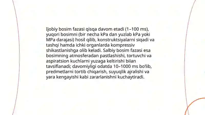 Zarbali to'lqinli bevosita va bilvosita ta'sirlari 4