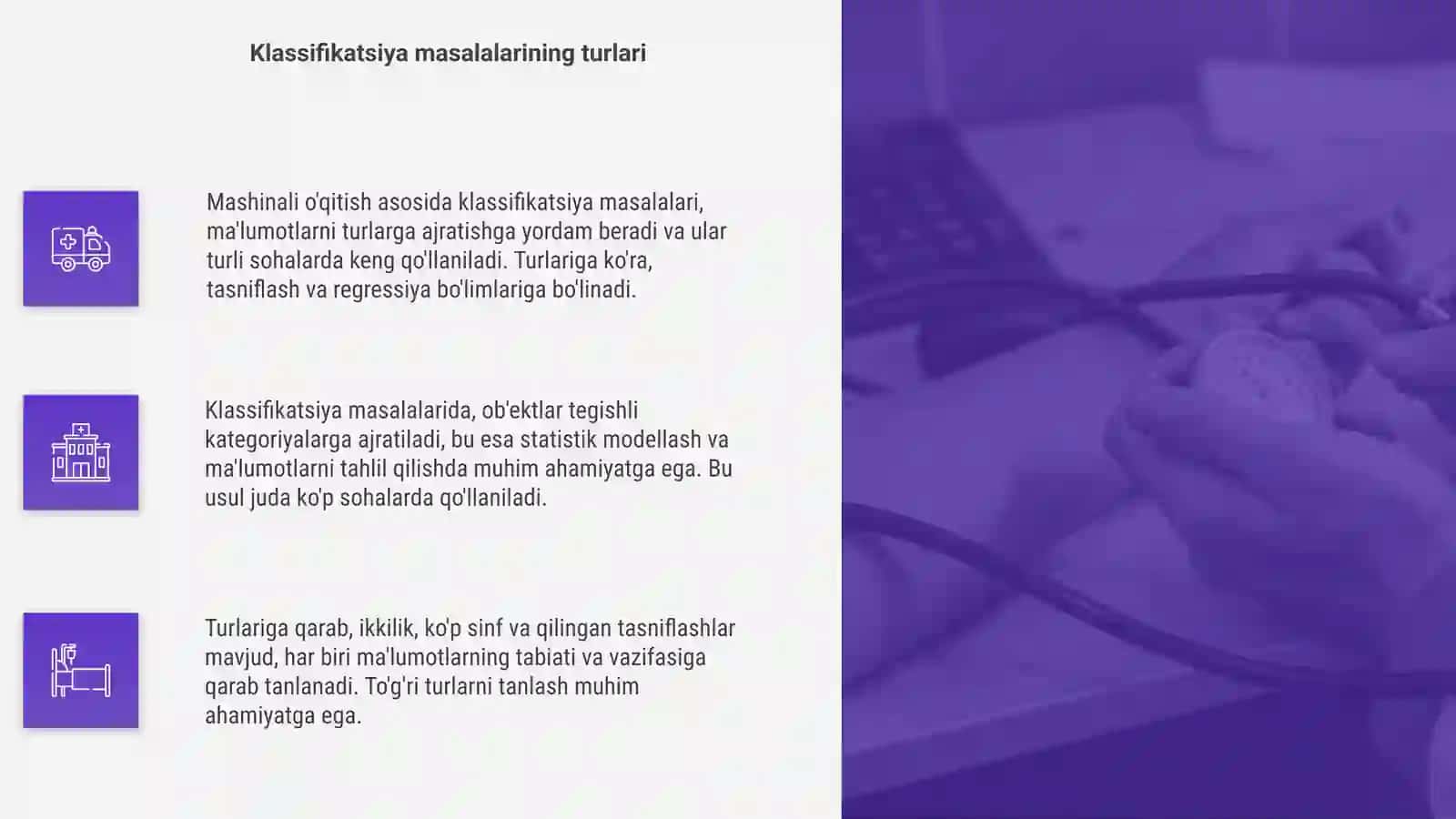 Mashinali o'qitish asosida klassifikatsiya masalalarni yechish 4