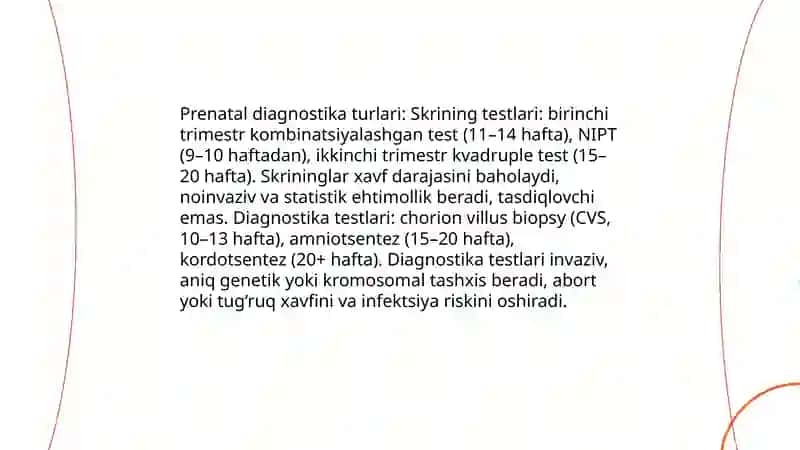 Genetik maslahat va prenatal diagnostika 4