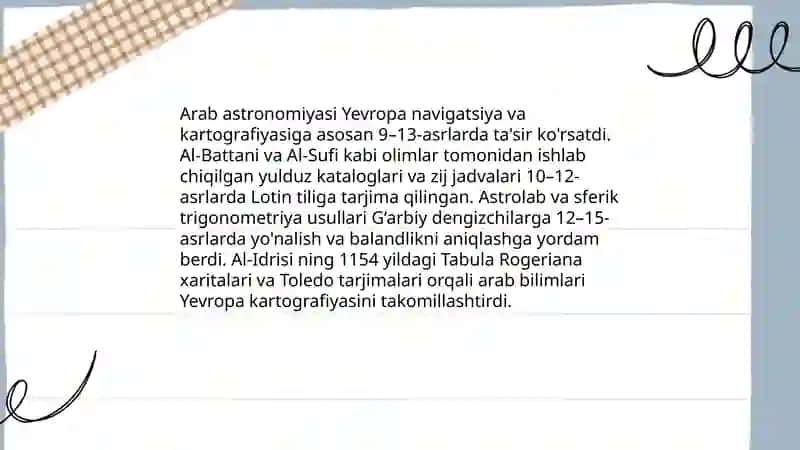 Arab-islom madaniyatining Yevropa va jahon madaniyatiga ta’siri 4