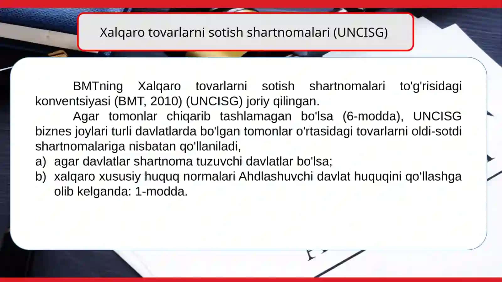 Xalqarotovarlarni sotish shartnomalari 4