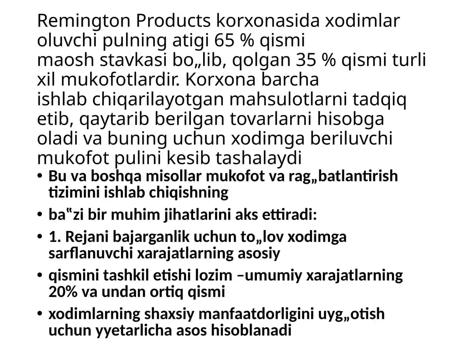Strategiyani quvvatlovchi moddiy rag'batlantirish tizimi 4
