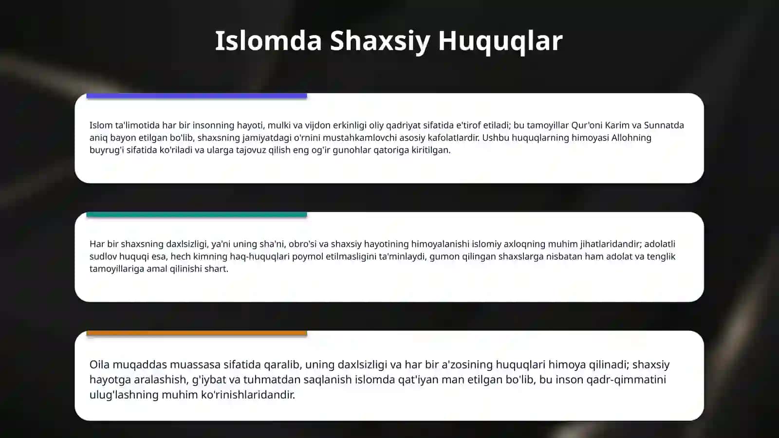 Islomda inson huquqlari himoyasi, ijtimoiy tenglik, adolat va tolerantlik 4