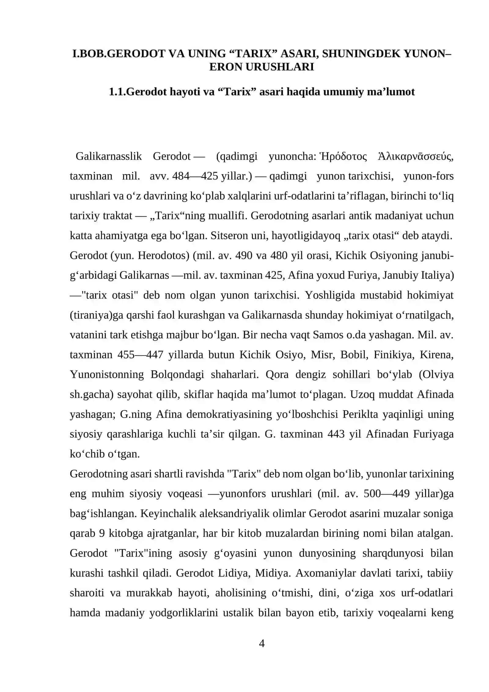 Gerodotning tarix asari yunon fors urushlari bo'yicha manba sifatida ishlatilishi 4