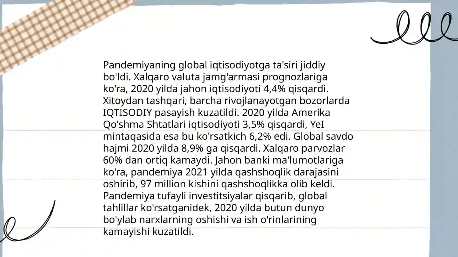 Pandemiya XXI asrning global muammosi va uning oqibatlari 4