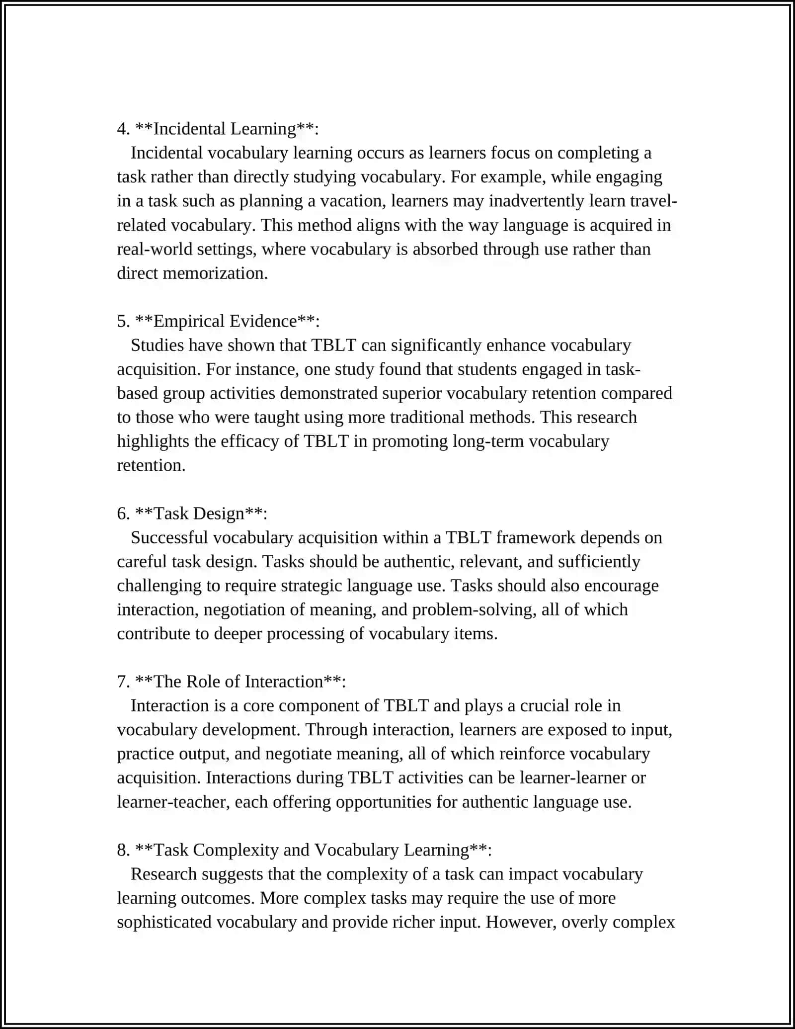 Task-Based Language Teaching for Vocabulary Development 4