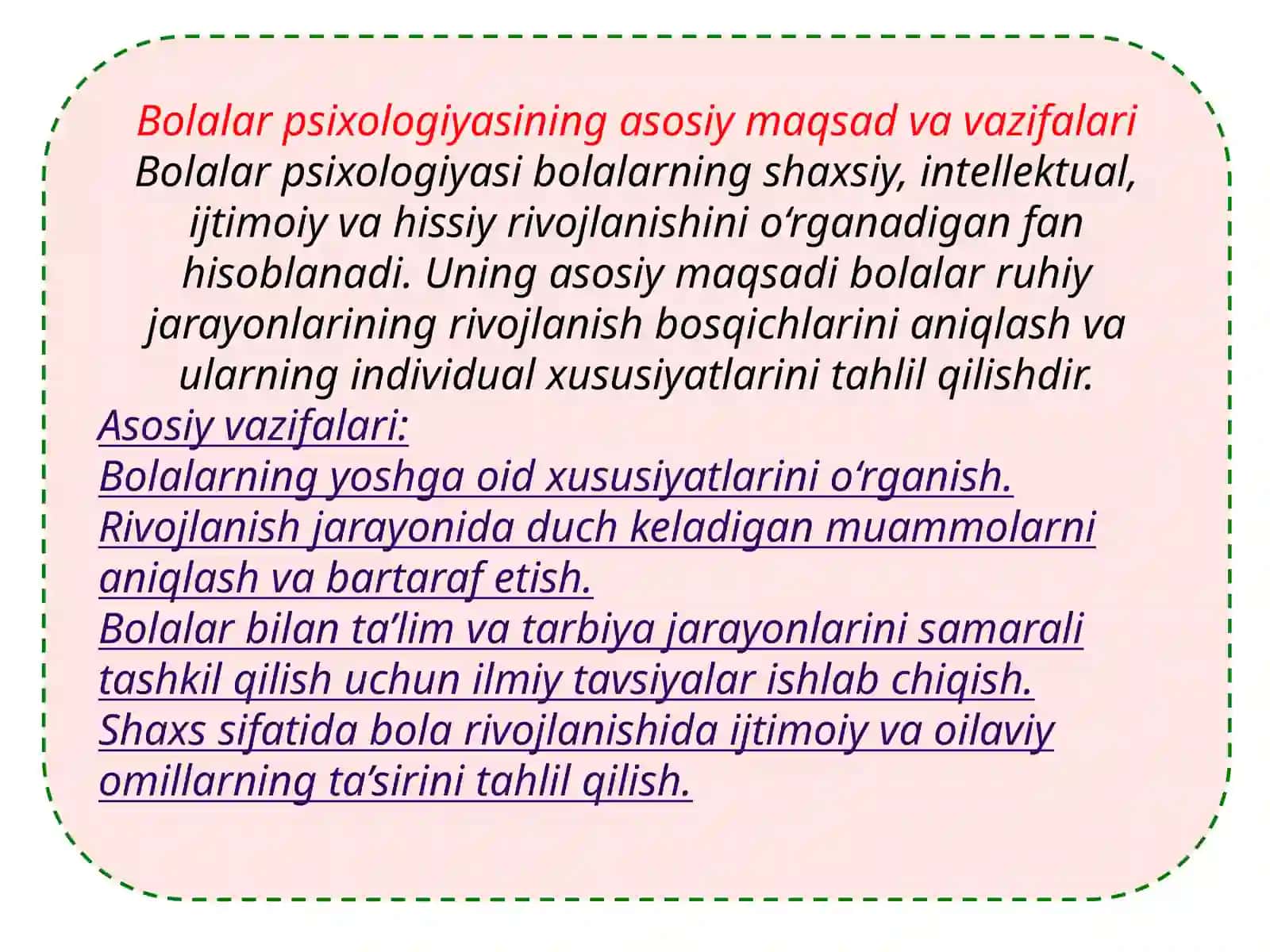 Bolalar psixologiyasi va psixodiagnostikasi o'quv fan sifatida 4