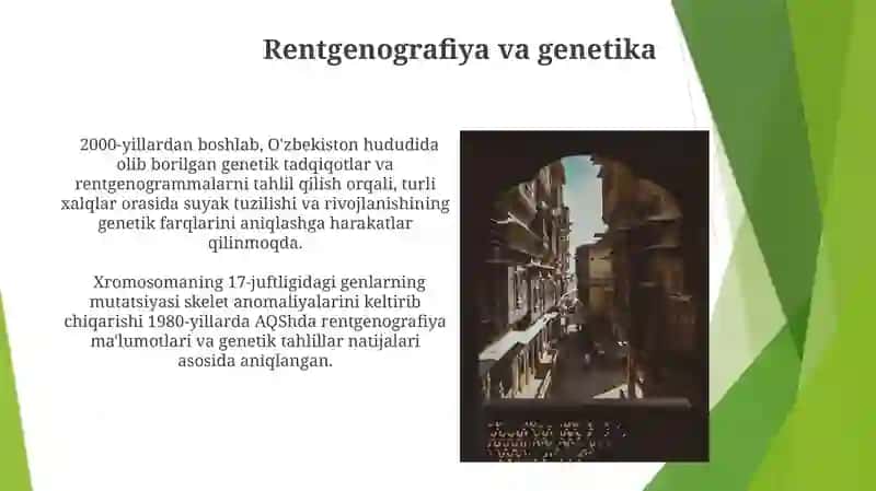 Rentgen nurlarini oʻrganish tarixi suyak va bogʻimlar rivojlanishini 4