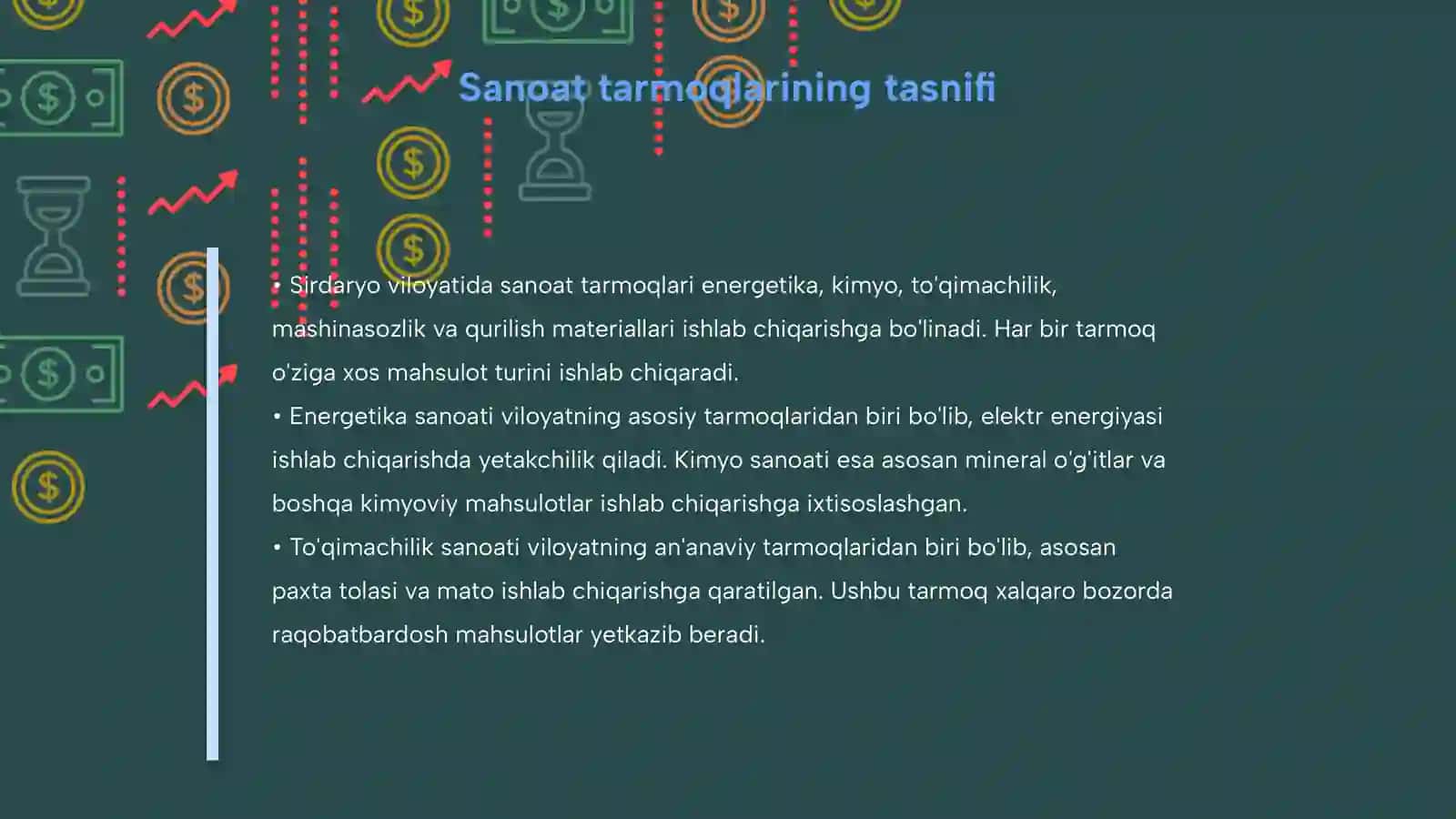 Sirdaryo viloyati sanoati va uning tarmoqlar tarkibi 4