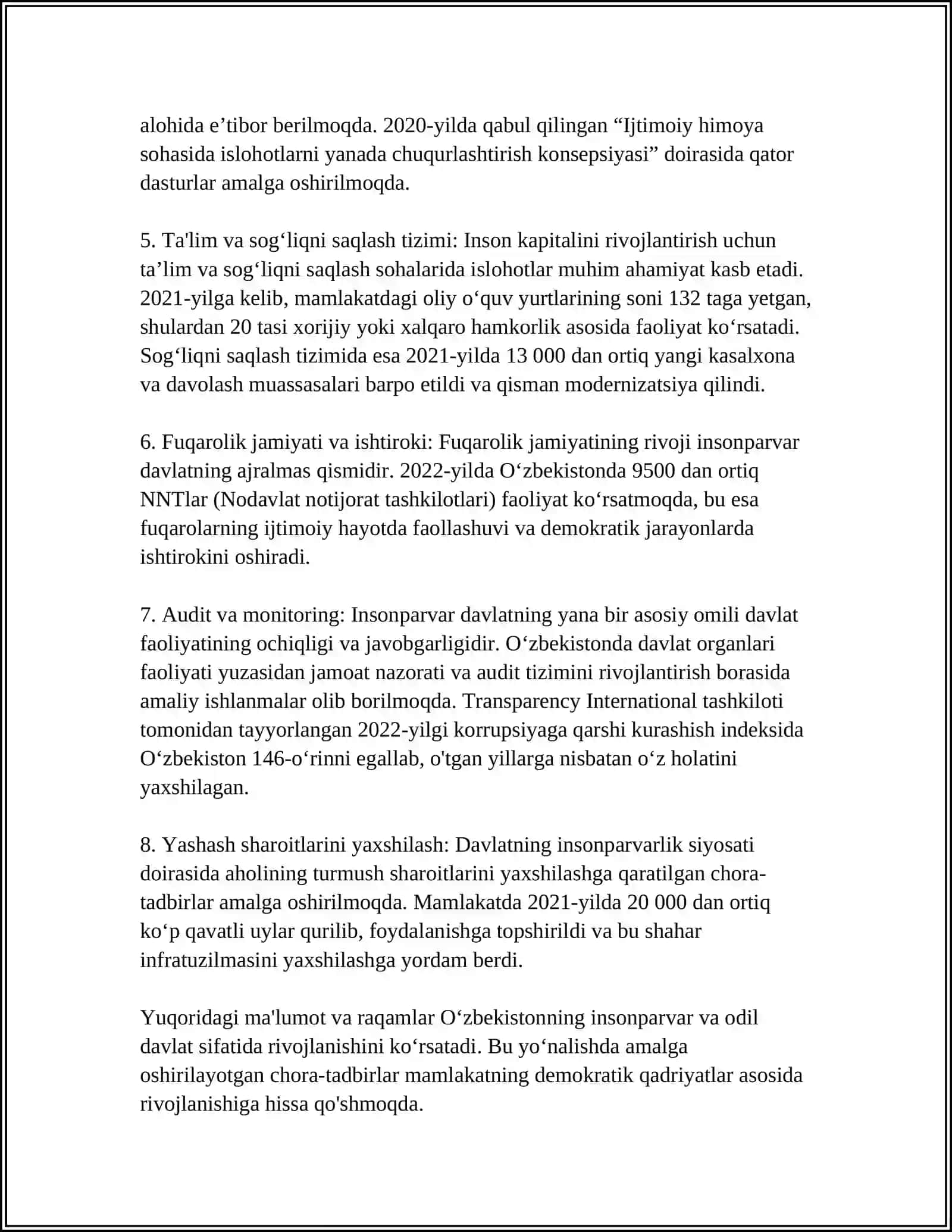 Yangi O‘zbekistonda insonparvar davlat qurishning asoslari 4