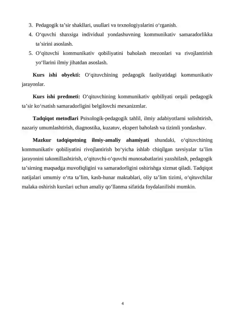 O'qituvchining kommunikativ qobiliyatida pedagogik ta'sir korsatish 4