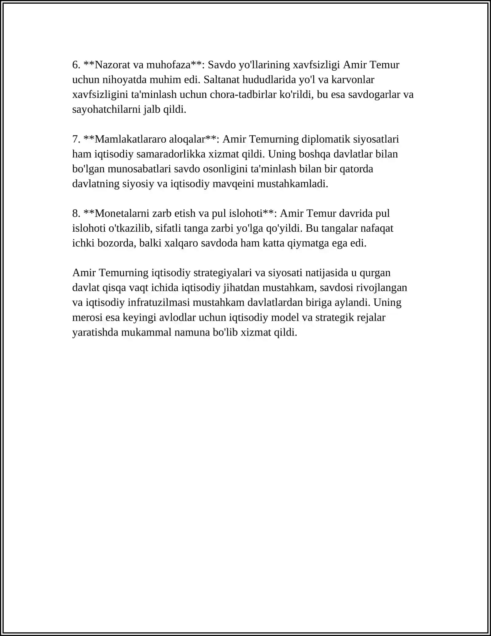 AMIR TEMUR IQTISODIY QARASHLARI 4