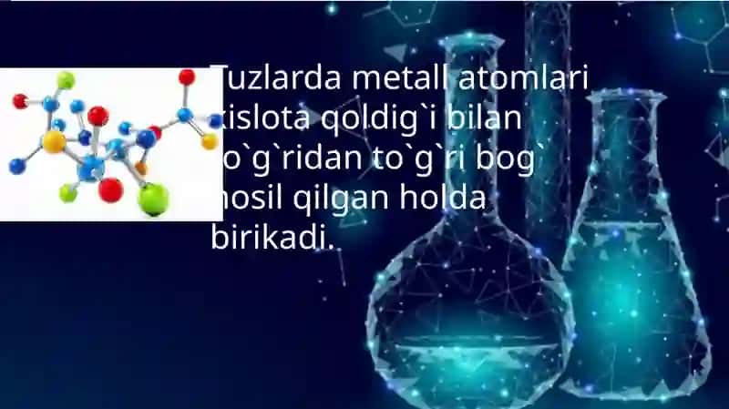 Tuzlar.Tuzlartarkibi,tuzilishivanomlanishi 4