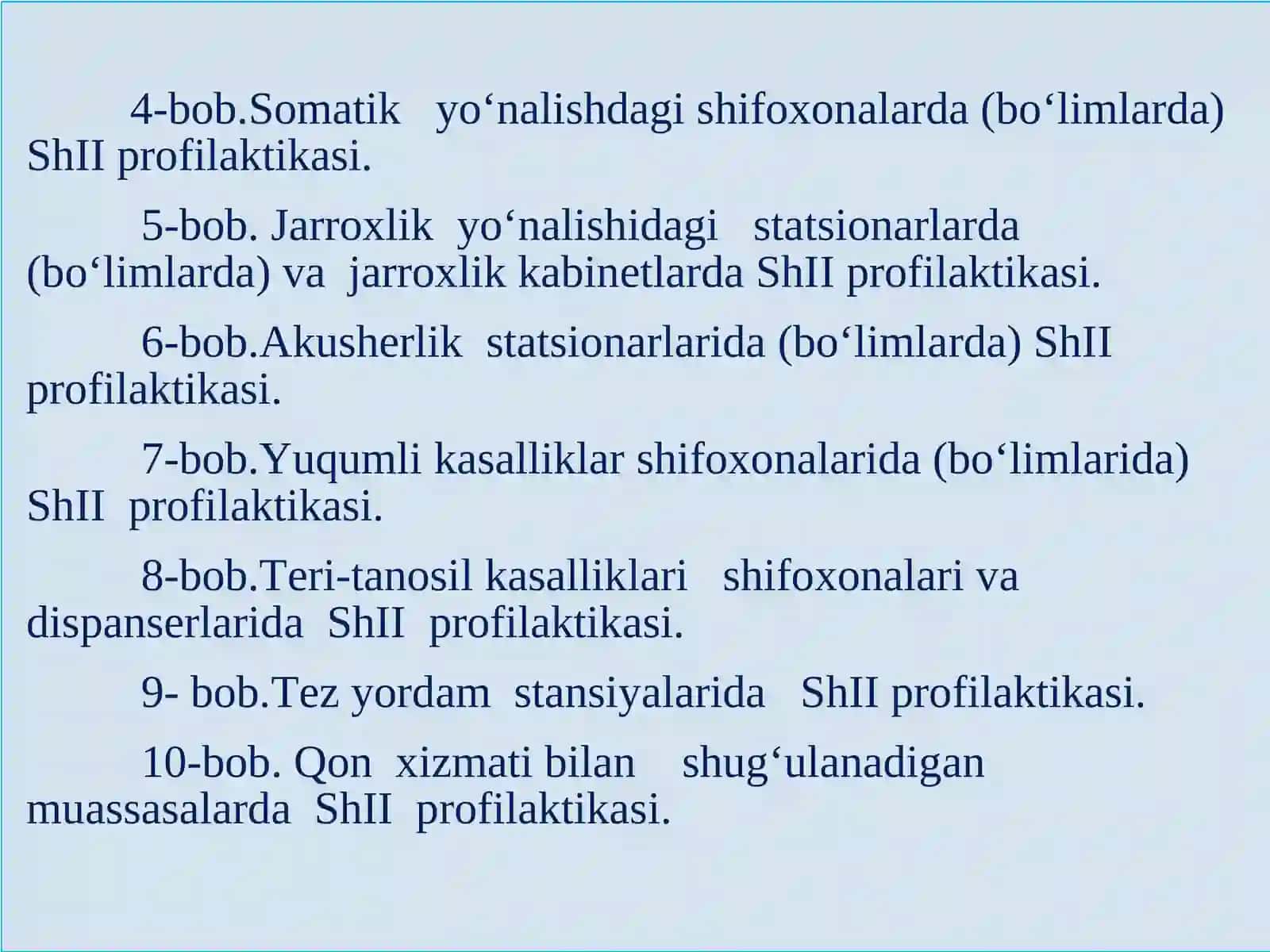 SANPIN-034217   Shifoxona ichi infeksiyalari profilaktikasi 2026 yil 4