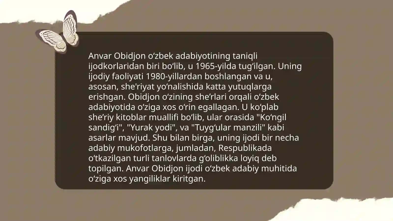 Anvar Obidjon va Abusaid Ko'chimovning hayoti va ijodiy faoliyati 4